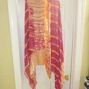 Woman's 100% Viscose Large Sheer Tie Dye Print Wrap